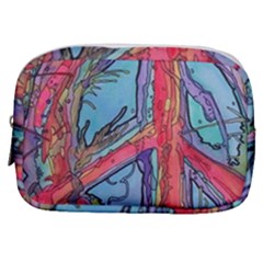 Hippie Peace Sign Psychedelic Trippy Make Up Pouch (small) by Modalart