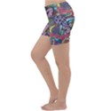 Psychedelic Flower Red Colors Yellow Abstract Psicodelia Lightweight Velour Yoga Shorts View2