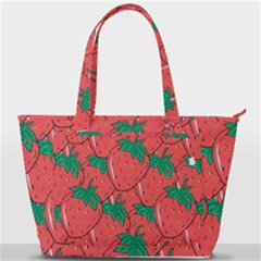 Texture Sweet Strawberry Dessert Food Summer Pattern Back Pocket Shoulder Bag  by Sarkoni