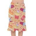 Fast Junk Food  Pizza Burger Cool Soda Pattern Short Mermaid Skirt View1