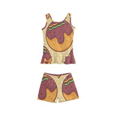 Takoyaki Food Seamless Pattern Kids  Boyleg Swimsuit by Sarkoni