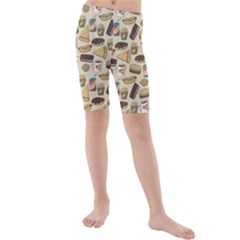 Junk Food Hipster Pattern Kids  Mid Length Swim Shorts by Sarkoni