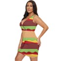 Cake Cute Burger Draped Bodycon Dress View2