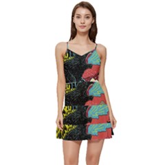 Retro Wave Kaiju Godzilla Japanese Pop Art Style Short Frill Dress by Modalart
