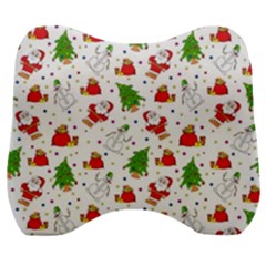 Christmas Santa Pattern Tree Velour Head Support Cushion by Sarkoni