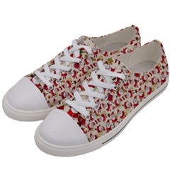 Christmas  Santa Claus Patterns Women s Low Top Canvas Sneakers by Sarkoni