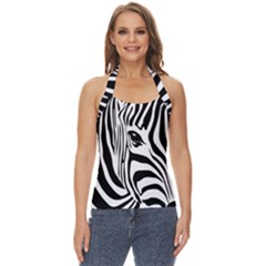 Animal Cute Pattern Art Zebra Basic Halter Top by Amaryn4rt