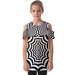 Spider Web Hypnotic Fold Over Open Sleeve Top by Amaryn4rt