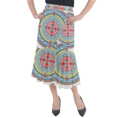 Drawing Mandala Art Midi Mermaid Skirt by Amaryn4rt