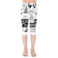 Happy Birthday Celebration Party Kids  Capri Leggings  by Sarkoni