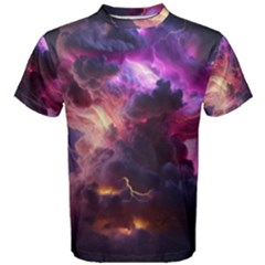 Cloud Heaven Storm Chaos Purple Men s Cotton T-shirt by Sarkoni