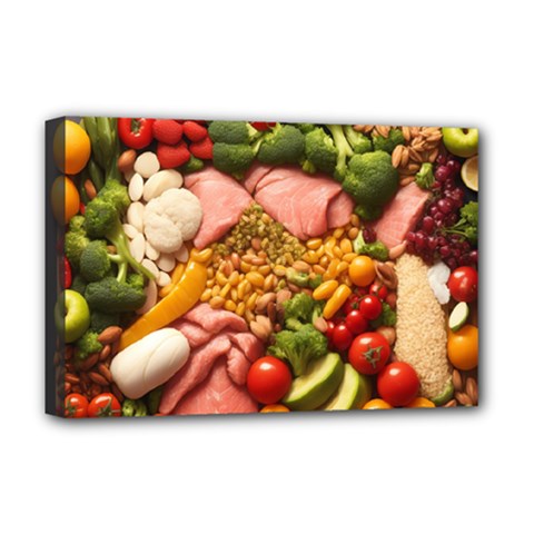 Fruit Snack Diet Bio Food Healthy Deluxe Canvas 18  X 12  (stretched) by Sarkoni