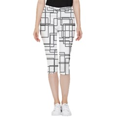 Structure Pattern Network Inside Out Lightweight Velour Capri Leggings  by Amaryn4rt