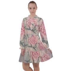 Cloves Flowers Pink Carnation Pink All Frills Chiffon Dress by Amaryn4rt