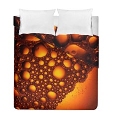 Bubbles Abstract Art Gold Golden Duvet Cover Double Side (full/ Double Size) by Dutashop