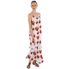 Summer Watermelon Pattern Cami Maxi Ruffle Chiffon Dress by Dutashop