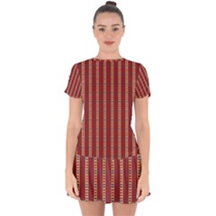 Pattern Background Red Stripes Drop Hem Mini Chiffon Dress by Amaryn4rt