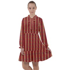 Pattern Background Red Stripes All Frills Chiffon Dress by Amaryn4rt