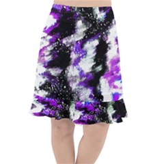 Abstract Canvas Acrylic Digital Design Fishtail Chiffon Skirt by Amaryn4rt