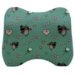 Raccoon Love Texture Seamless Velour Head Support Cushion by Ravend