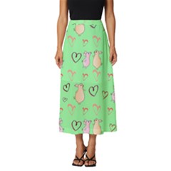 Pig Heart Digital Classic Midi Chiffon Skirt by Ravend