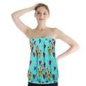 Cat Love Pattern Strapless Top View1