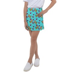 Cat Love Pattern Kids  Tennis Skirt by Ravend