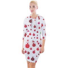 Beetle Animals Red Green Fly Quarter Sleeve Hood Bodycon Dress by Amaryn4rt