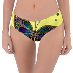 Butterfly Mosaic Yellow Colorful Reversible Classic Bikini Bottoms by Amaryn4rt