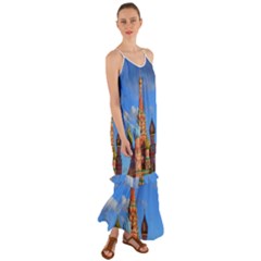 Architecture Building Cathedral Church Cami Maxi Ruffle Chiffon Dress by Modalart