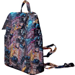 Aerial Photo Of Cityscape At Night Buckle Everyday Backpack by Modalart