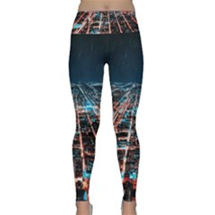 Aerial Shot Of Buildings Lightweight Velour Classic Yoga Leggings by Modalart