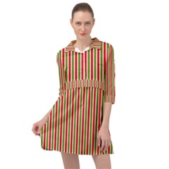 Pattern Background Red White Green Mini Skater Shirt Dress by Amaryn4rt