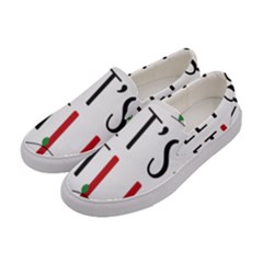 Let s Get Lit Christmas Jingle Bells Santa Claus Women s Canvas Slip Ons by Ndabl3x