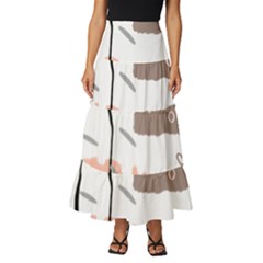 Abstract Art Design Pattern Tiered Ruffle Maxi Skirt by Ndabl3x