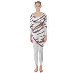 Abstract Hand Vine Lines Drawing Long Sleeve Catsuit by Ndabl3x