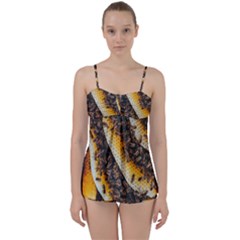 Yellow And Black Bees On Brown And Black Babydoll Tankini Set by Ndabl3x