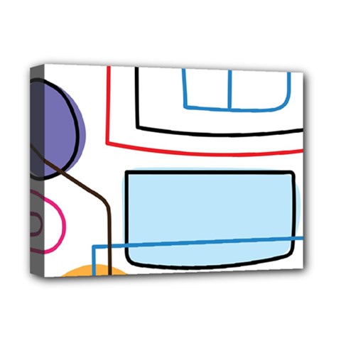 Sketch Line Art Doodles Design Deluxe Canvas 16  X 12  (stretched)  by Grandong