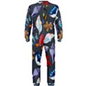 Sea Animals Pattern Wallpaper Fish OnePiece Jumpsuit (Men) View2