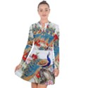 Birds Peacock Artistic Colorful Flower Painting Long Sleeve Panel Dress View1