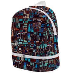 Stained Glass Mosaic Abstract Zip Bottom Backpack by Sarkoni