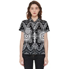 Mandala Calming Coloring Page Short Sleeve Pocket Shirt by Sarkoni