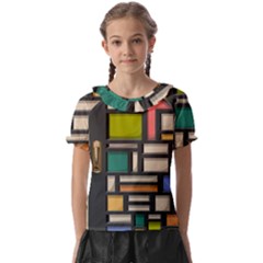 Door Stained Glass Stained Glass Kids  Frill Chiffon Blouse by Sarkoni