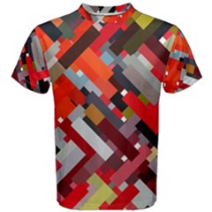 Maze Mazes Fabric Fabrics Color Men s Cotton T-shirt by Sarkoni