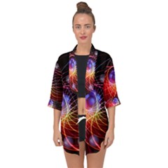 Physics Quantum Physics Particles Open Front Chiffon Kimono by Sarkoni