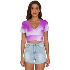 Abstract Spiral Pattern Background V-neck Crop Top by Sarkoni