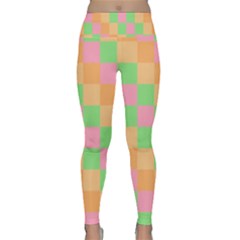 Checkerboard Pastel Squares Lightweight Velour Classic Yoga Leggings by Grandong