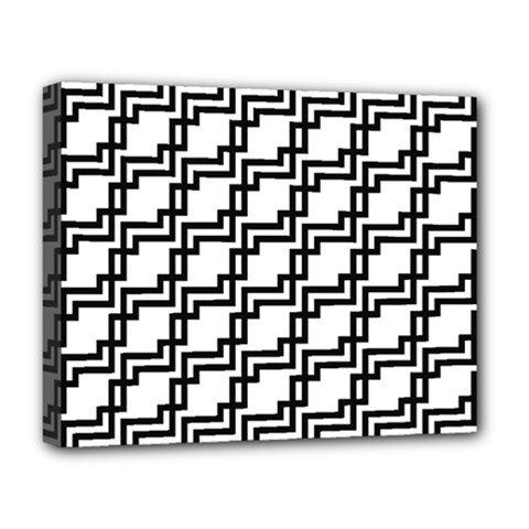 Pattern Monochrome Repeat Deluxe Canvas 20  X 16  (stretched) by Apen