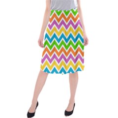 Chevron Pattern Design Texture Midi Beach Skirt by Apen