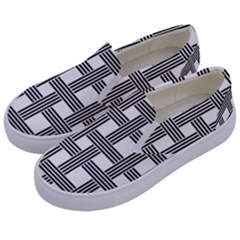 Seamless Stripe Pattern Lines Kids  Canvas Slip Ons by Apen